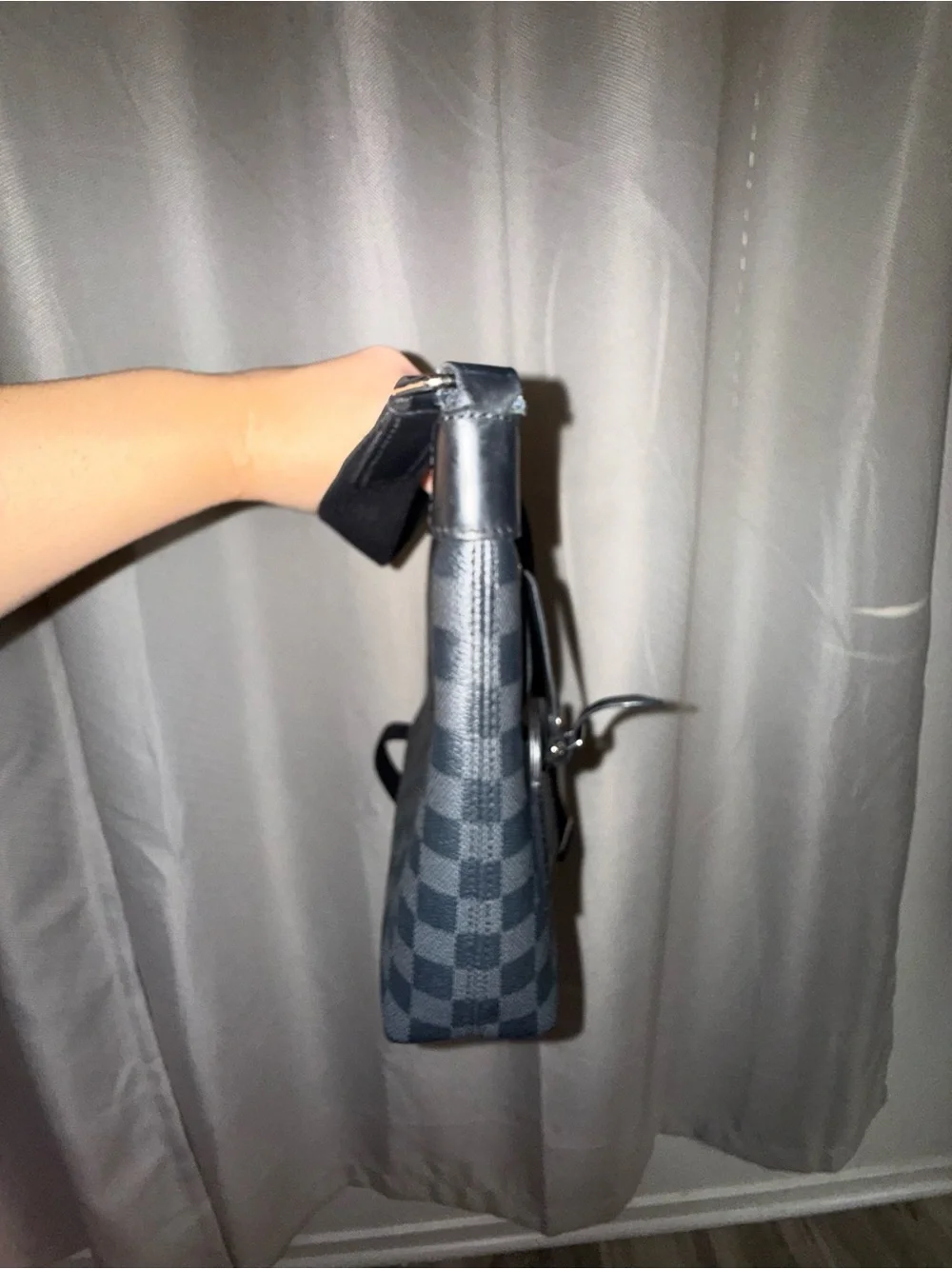 Louis Vuitton Black Damier Graphite Messenger Bag with Silver Hardware